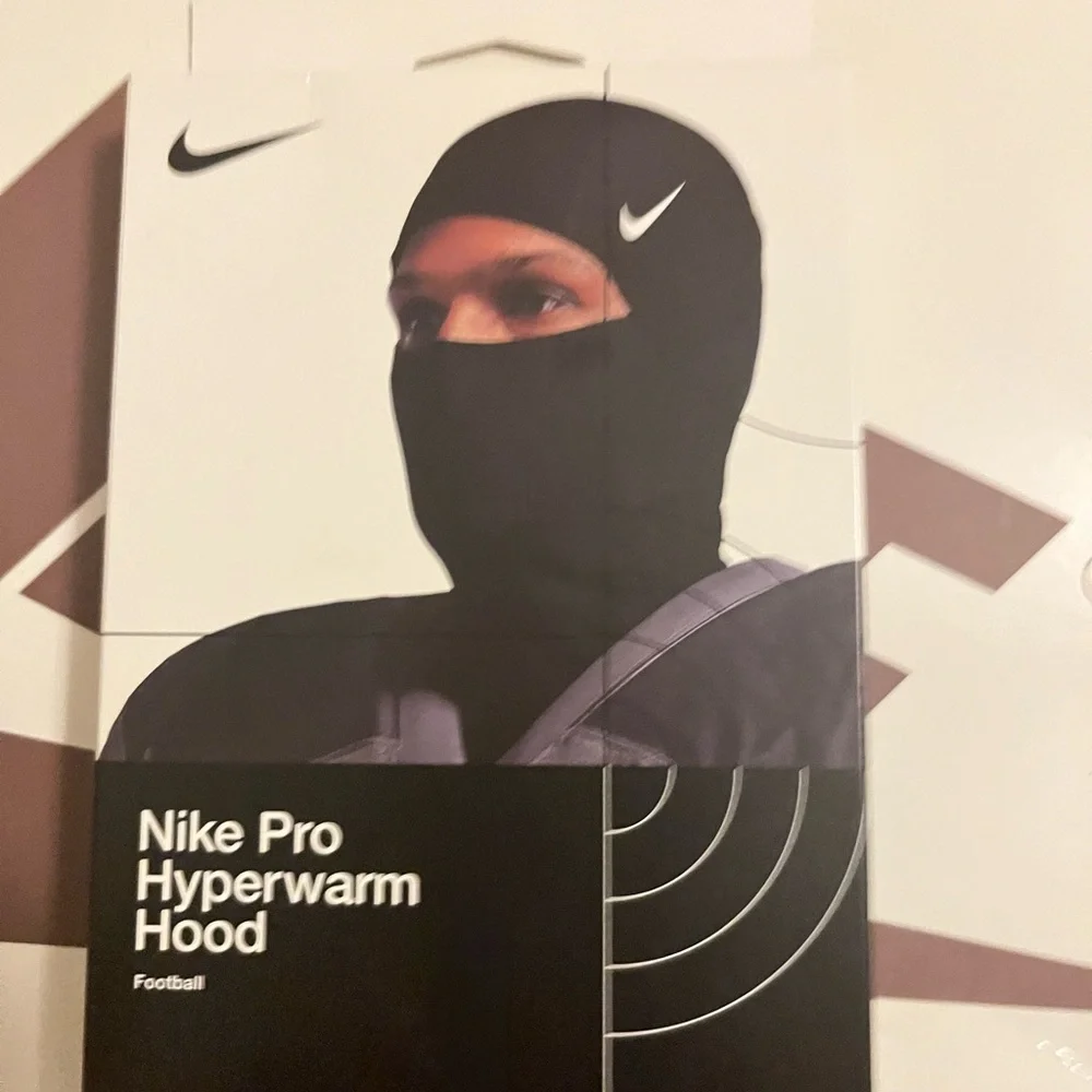 Nike Black Hyperwarm Hood with White Logo